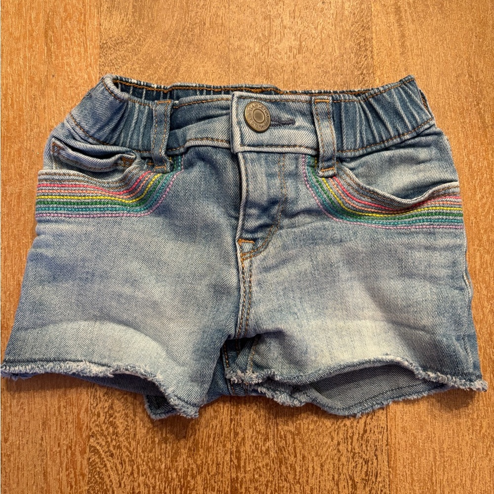 GAP Rainbow Pocket Frayed Hem Denim Shorts